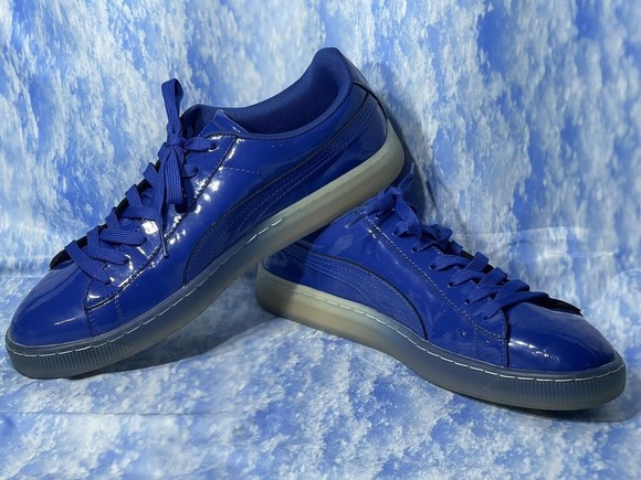 Puma Basket Patent Ice Fade (Men’s Size 13) Athletic Casual Sneaker Shoe Blue - Picture 6 of 8